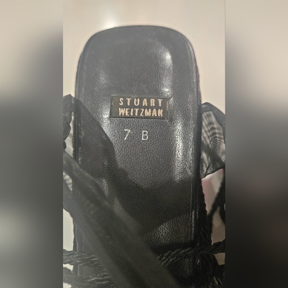 STUART WEITZMAN Vintage Black Espadrilles lace up Heel Wedges. Size 7 - Picture 6 of 16